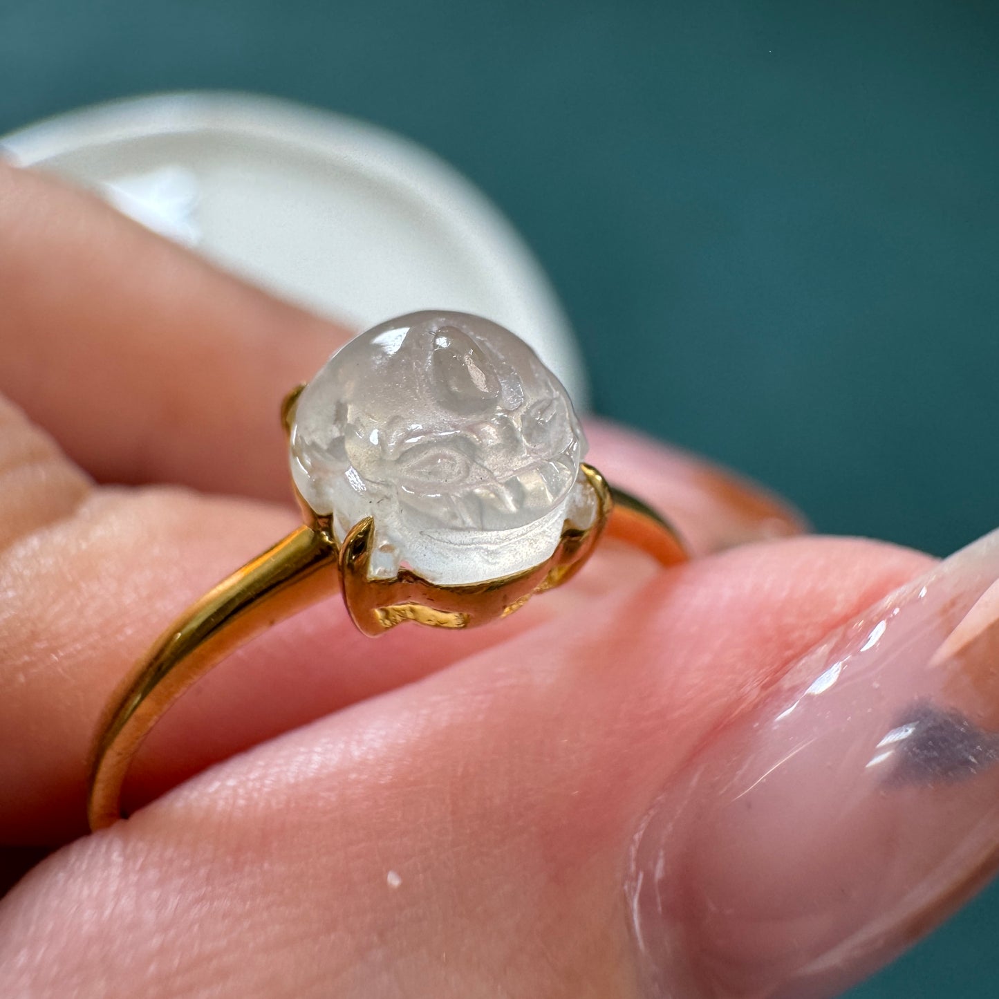 Pixiu 02 | 18k Gold Jadeite Ring