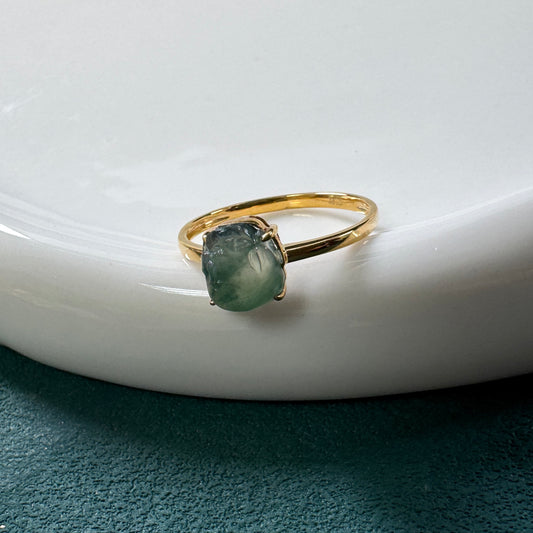 Pixiu 01 | 18k Gold Jadeite Ring