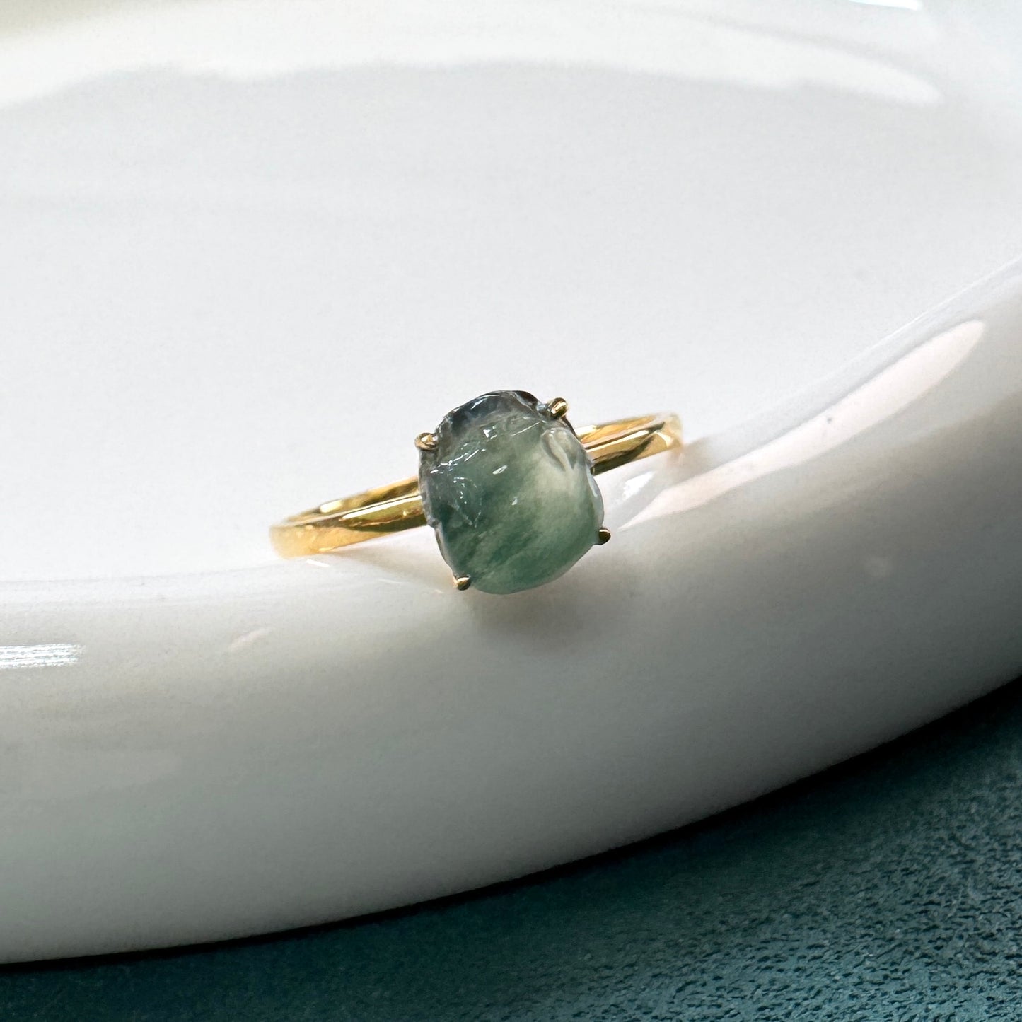 Pixiu 01 | 18k Gold Jadeite Ring