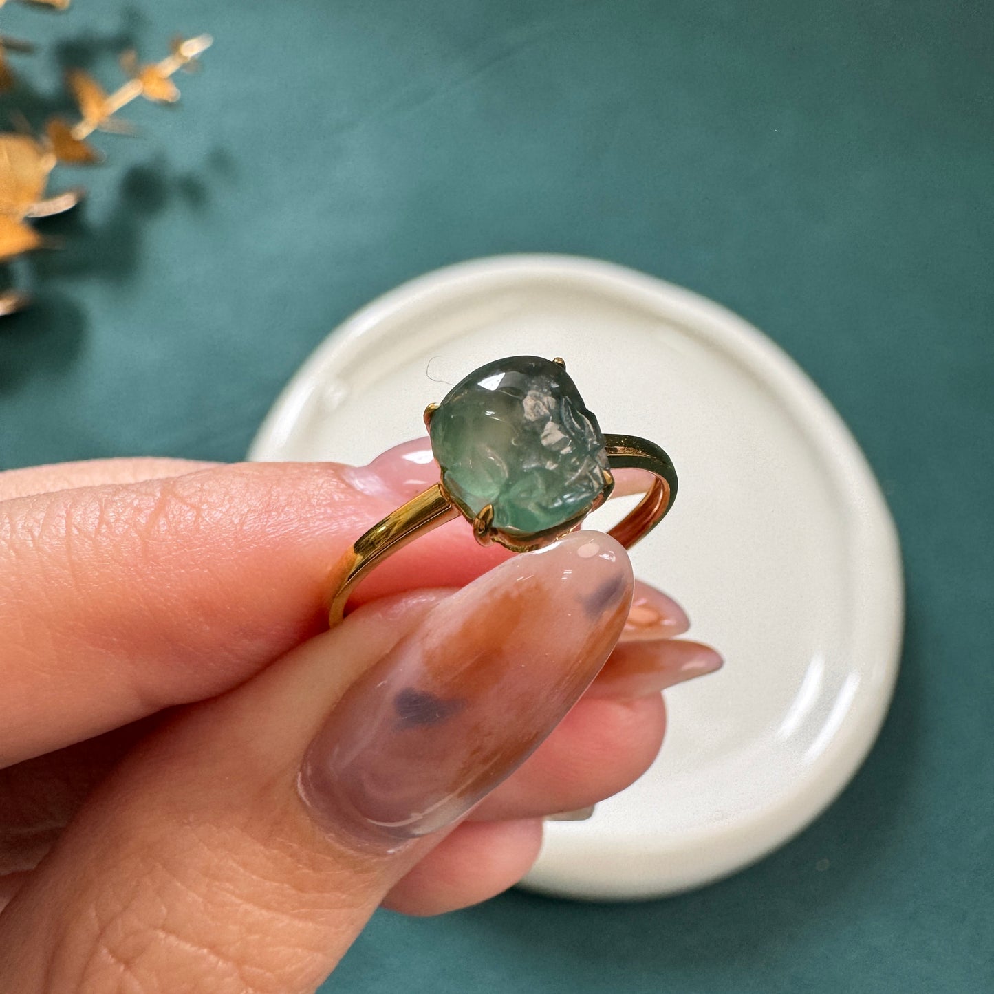 Pixiu 01 | 18k Gold Jadeite Ring
