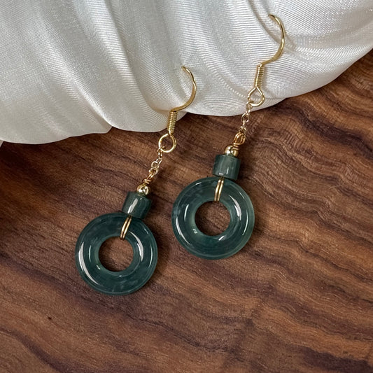 Orbit Jadeite Drop Earrings
