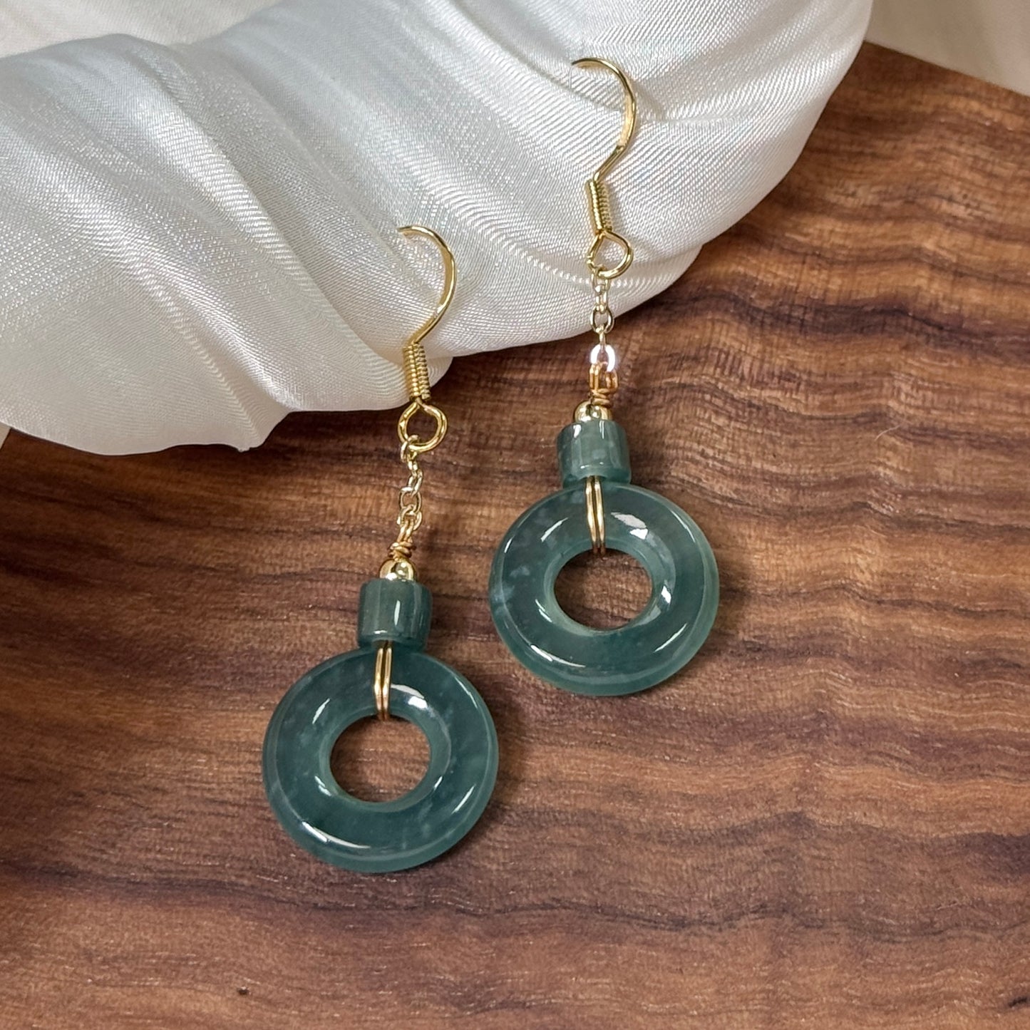 Orbit Jadeite Drop Earrings