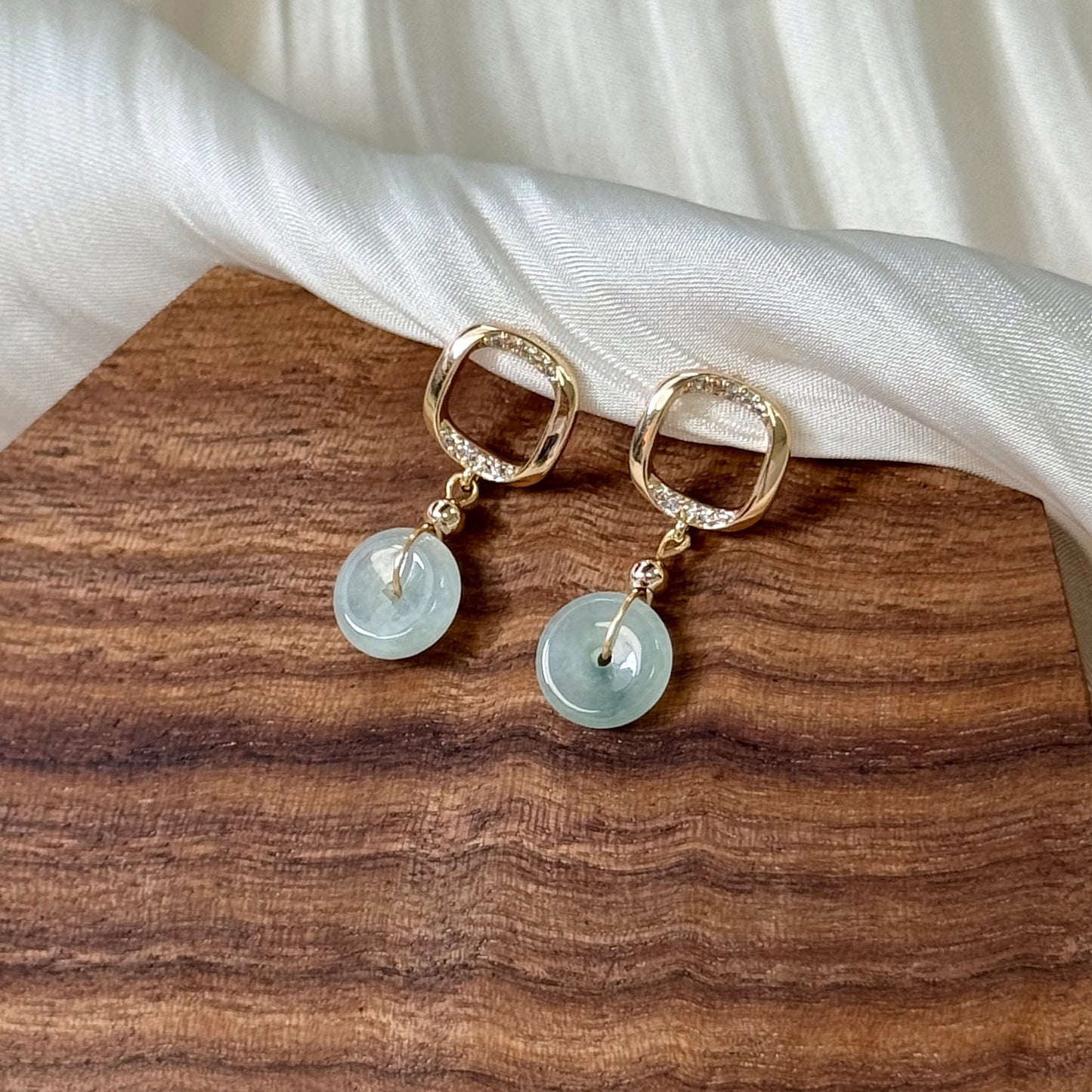 Edge Jadeite Drop Earstuds