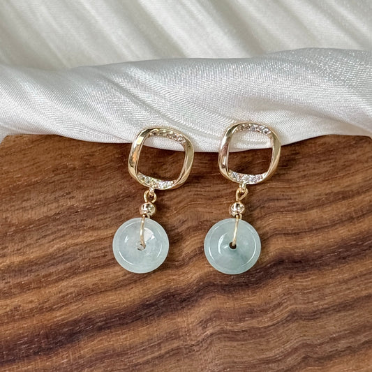 Edge Jadeite Drop Earstuds