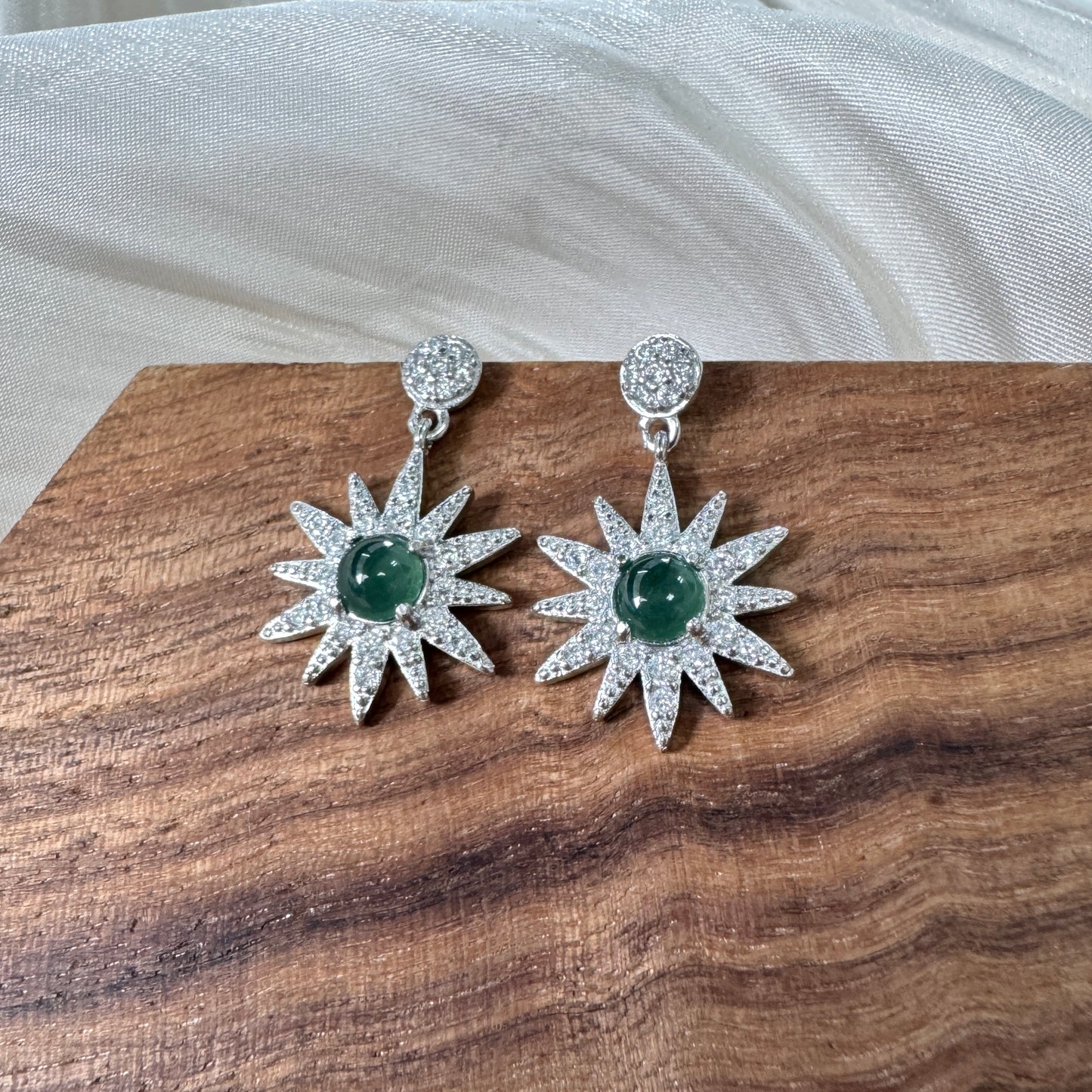 Solis Jadeite Drop Earstuds