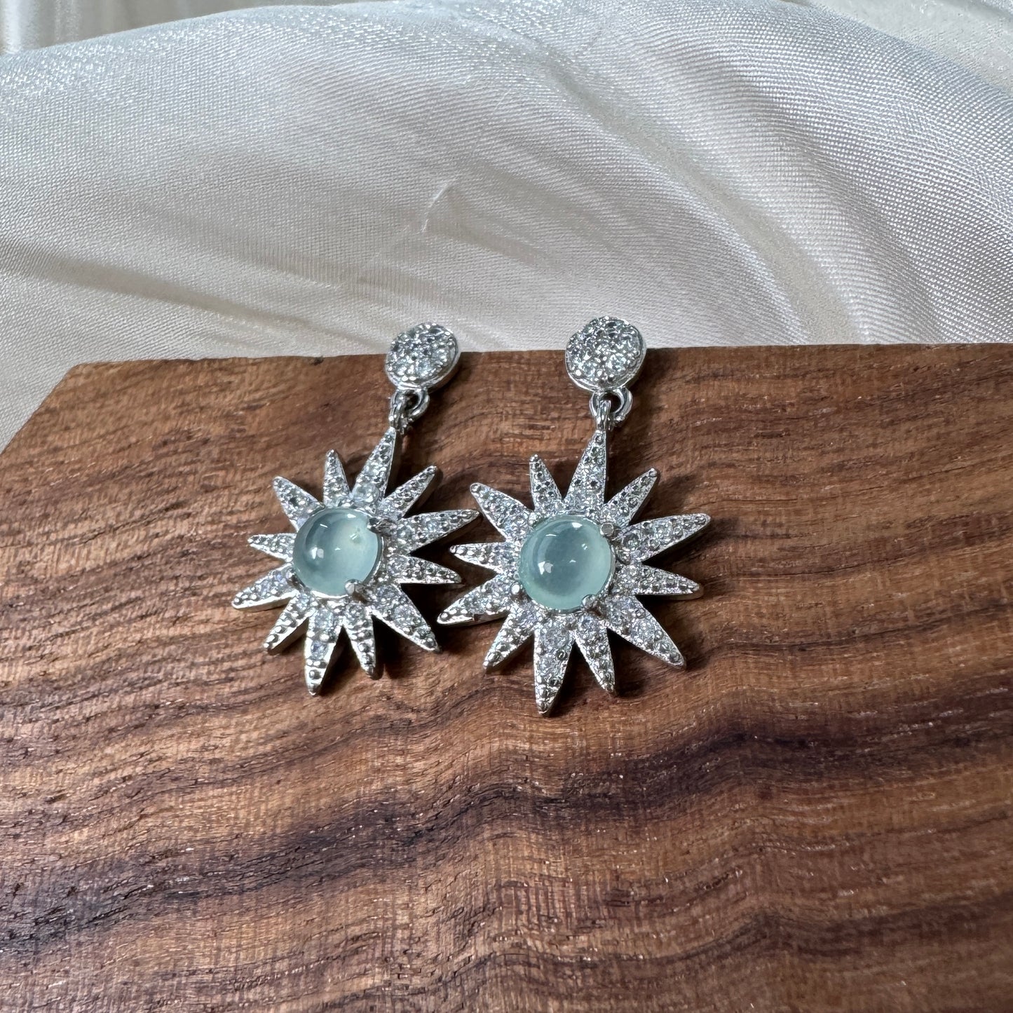 Solis Jadeite Drop Earstuds