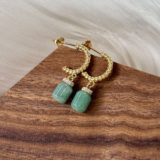Cavo Jadeite Half Hoop Earstuds