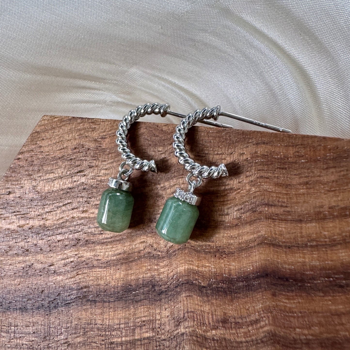 Cavo Jadeite Half Hoop Earstuds