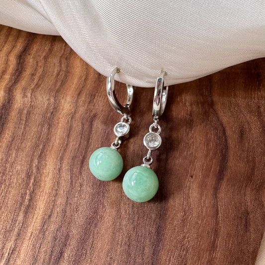 Orb Jadeite Drop Huggies | Green