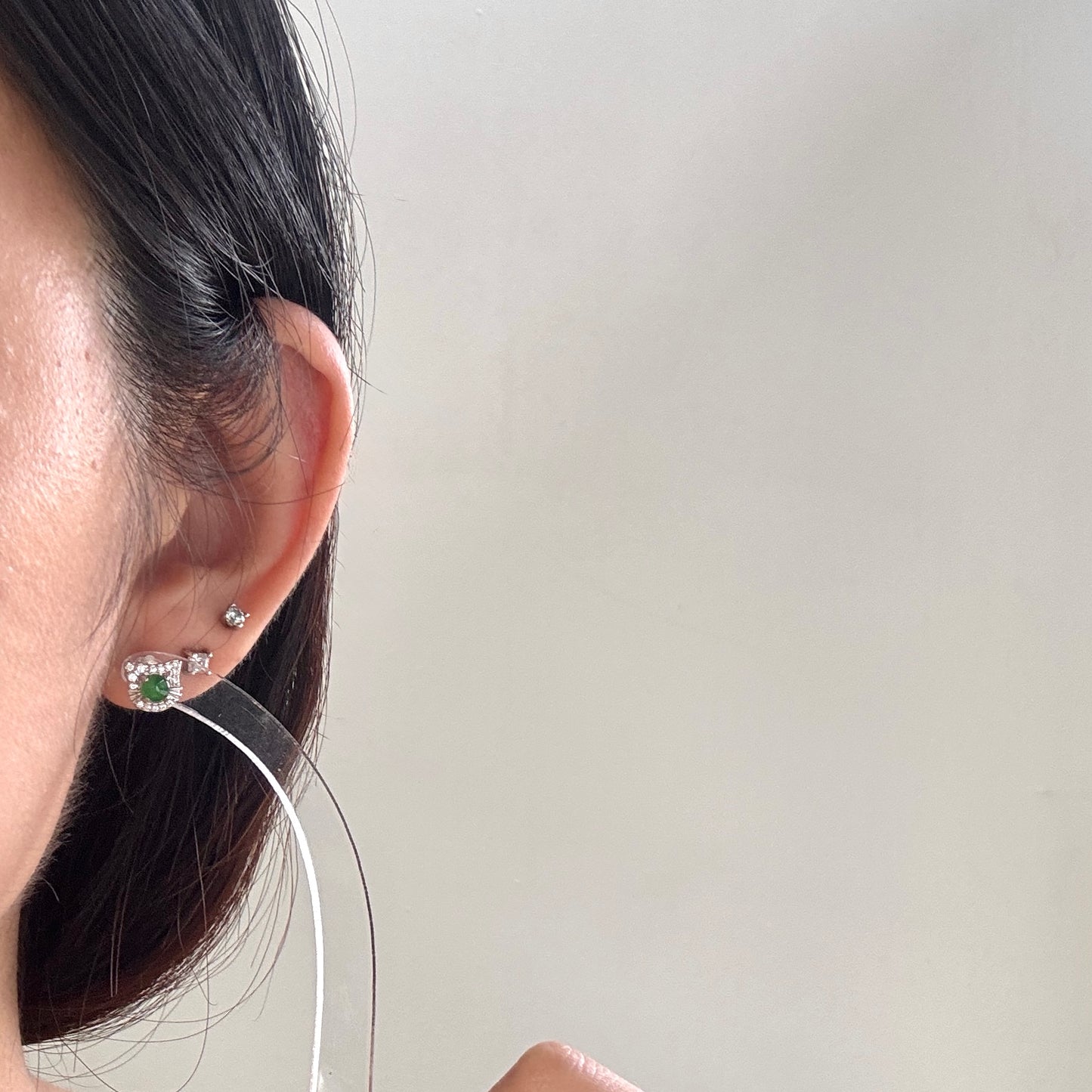 Kitty Jadeite Earstuds