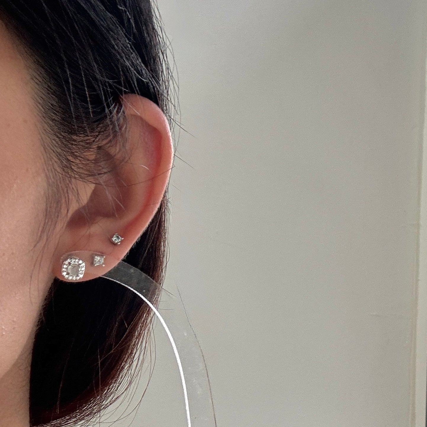 Square Halo Jadeite Earstuds