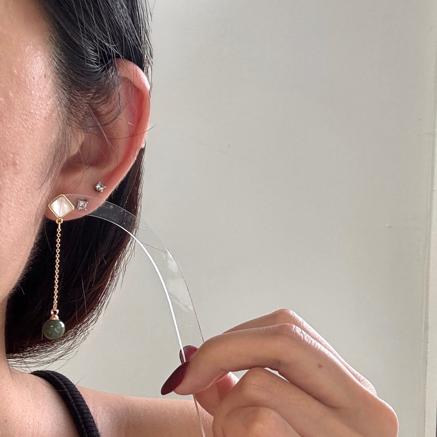 Jovie Jadeite Drop Earstuds