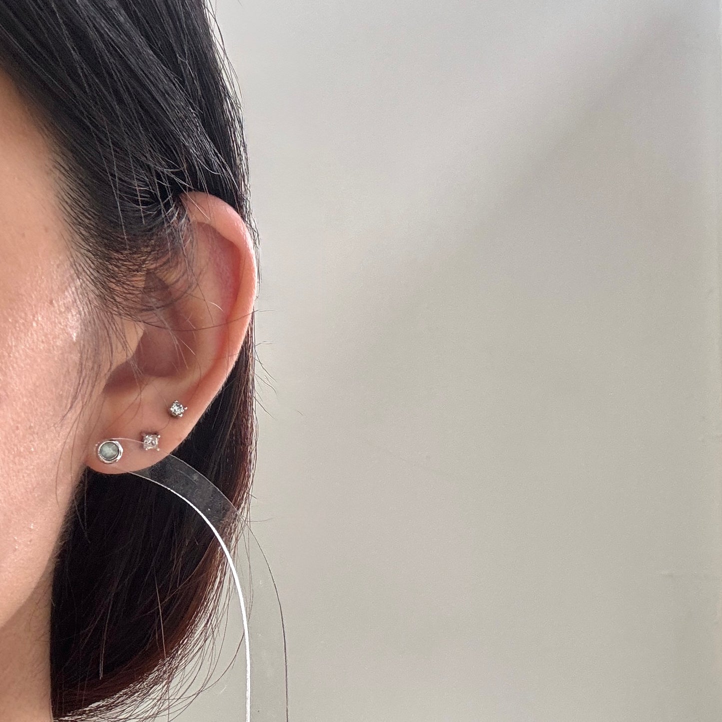 Bezel Jadeite Earstuds
