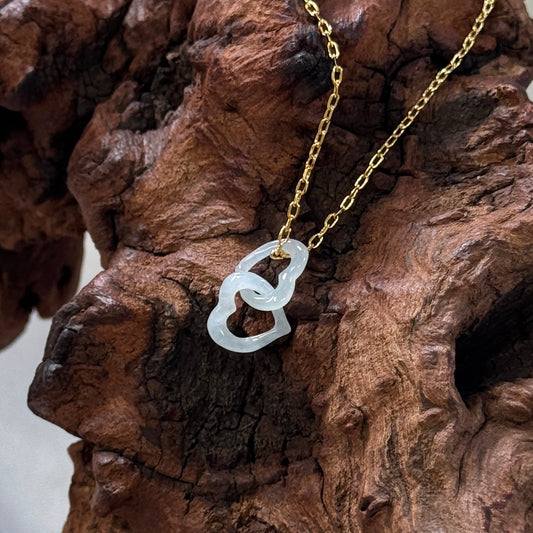 BLANC | Interlocked Hearts Jadeite Necklace