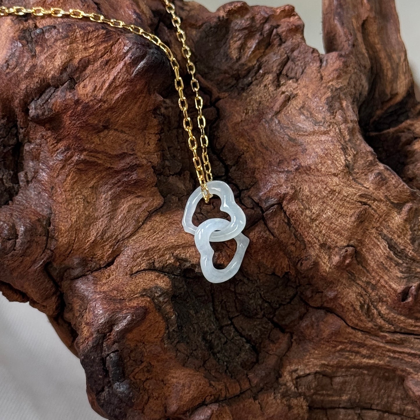 BLANC | Interlocked Hearts Jadeite Necklace