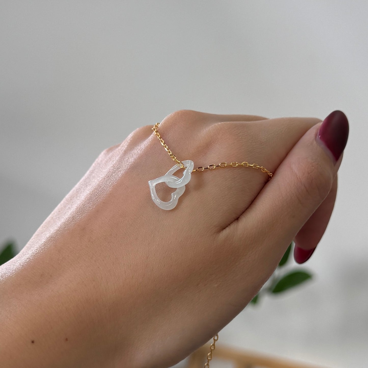 BLANC | Interlocked Hearts Jadeite Necklace