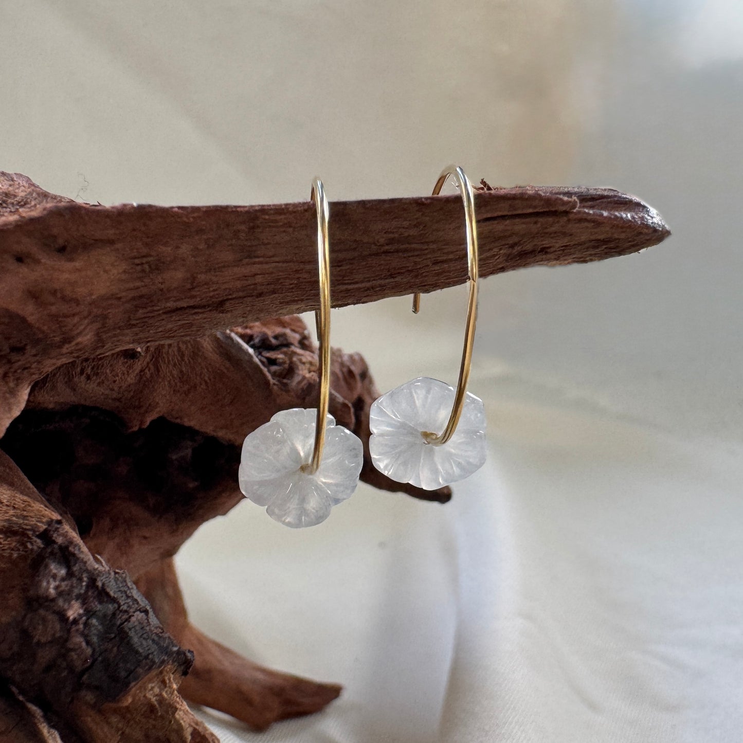 BLANC | Floral Jadeite Earrings