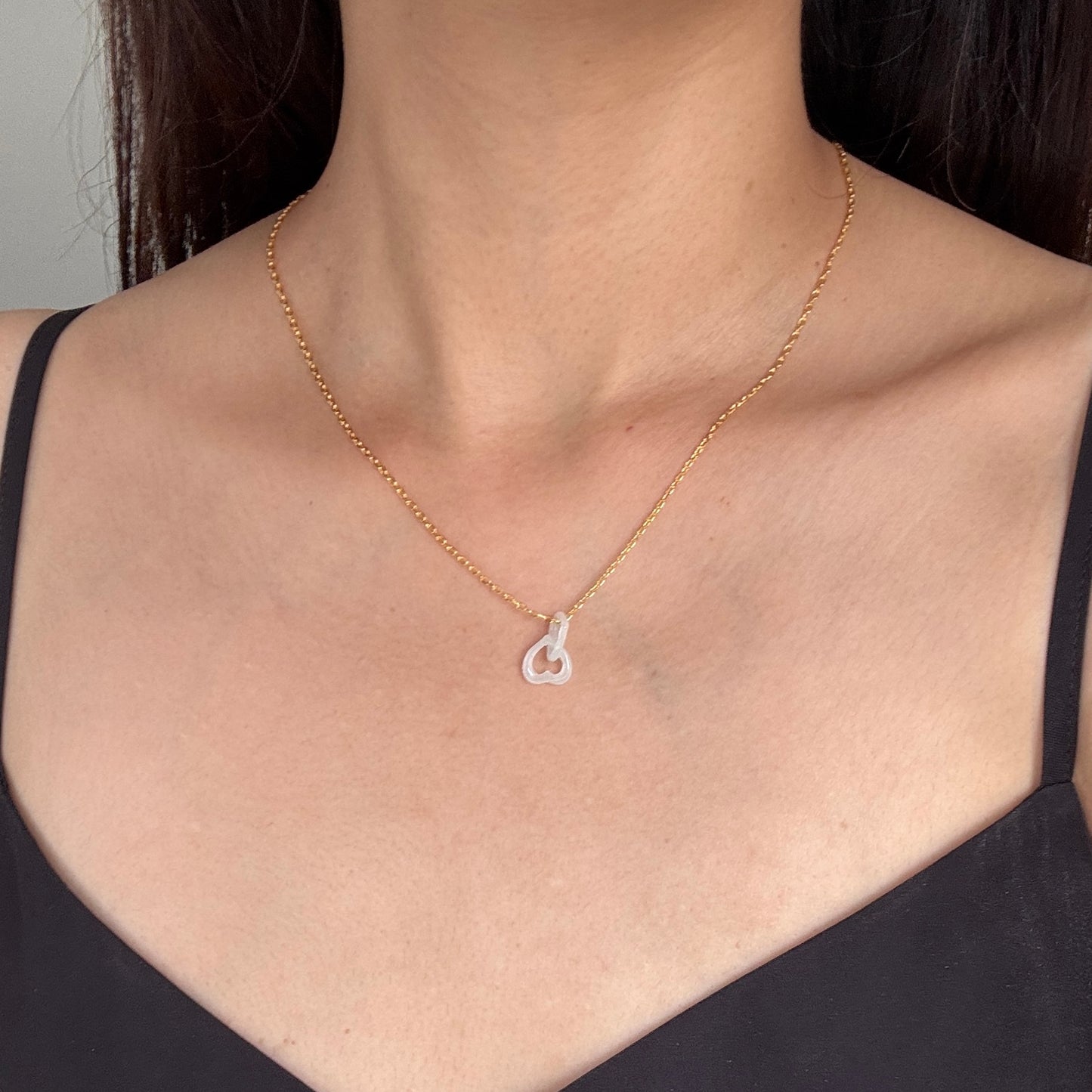 BLANC | Interlocked Hearts Jadeite Necklace