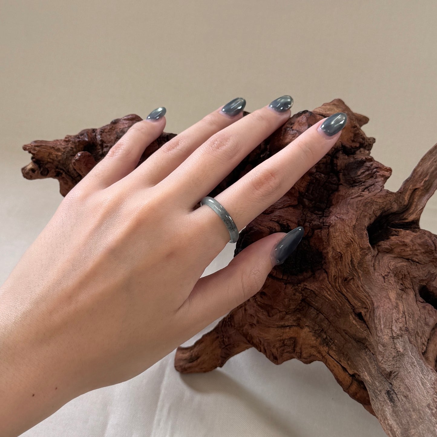 MÒ | Blue-Grey Jadeite Ring