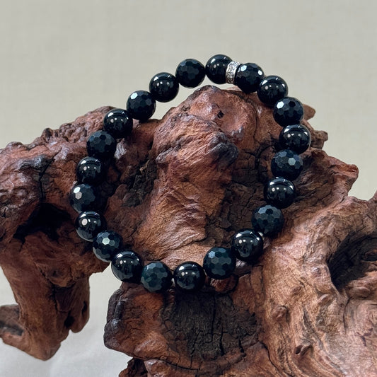MÒ | Faceted Black Beaded Jadeite Bracelet