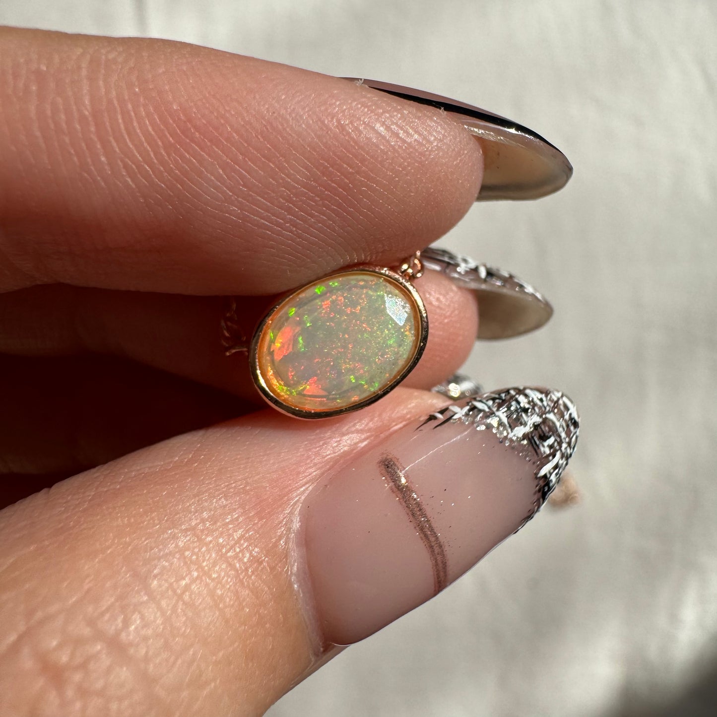 Arya Opal Necklace in Rose Gold