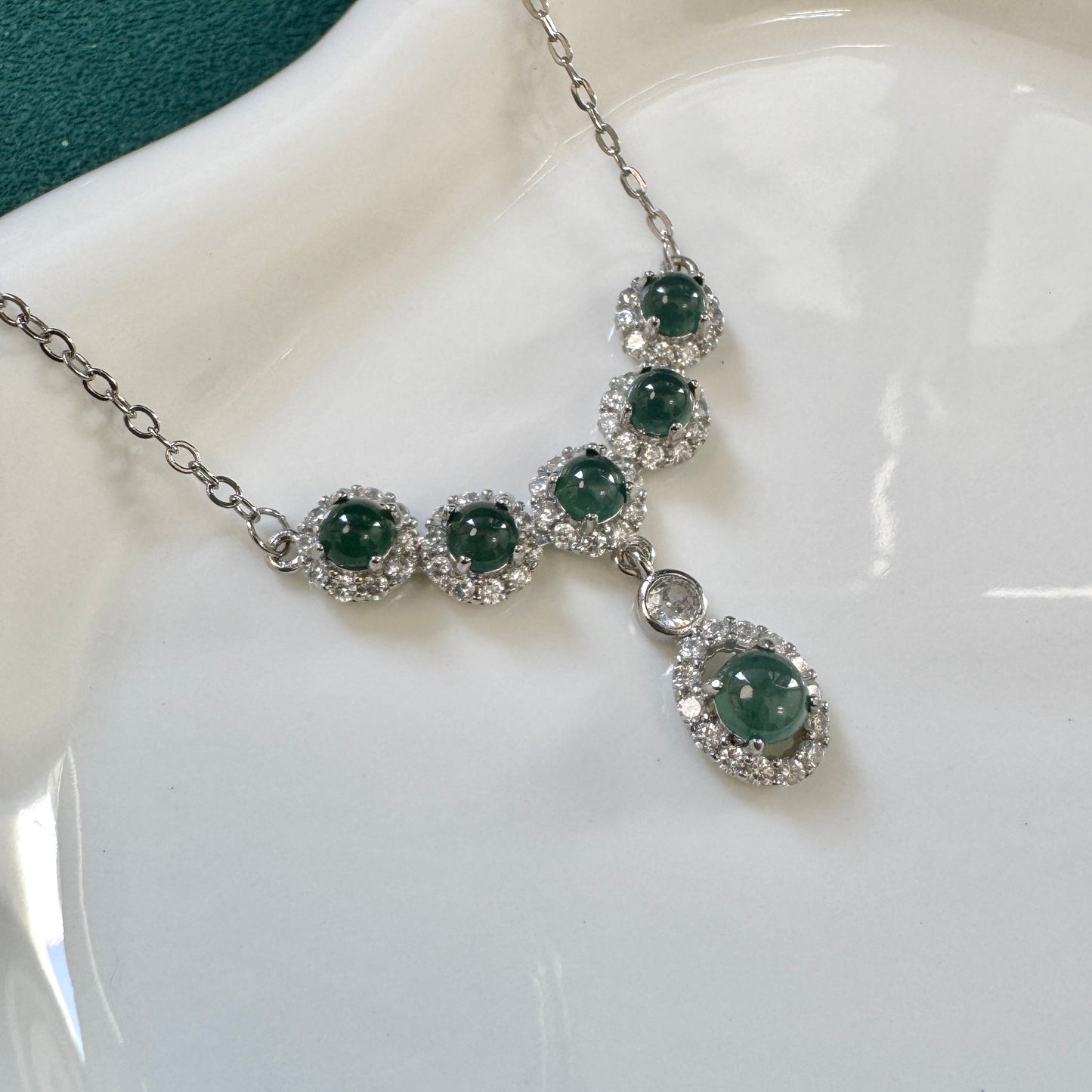 FOR HER | Drop Jadeite Necklace (Blue)