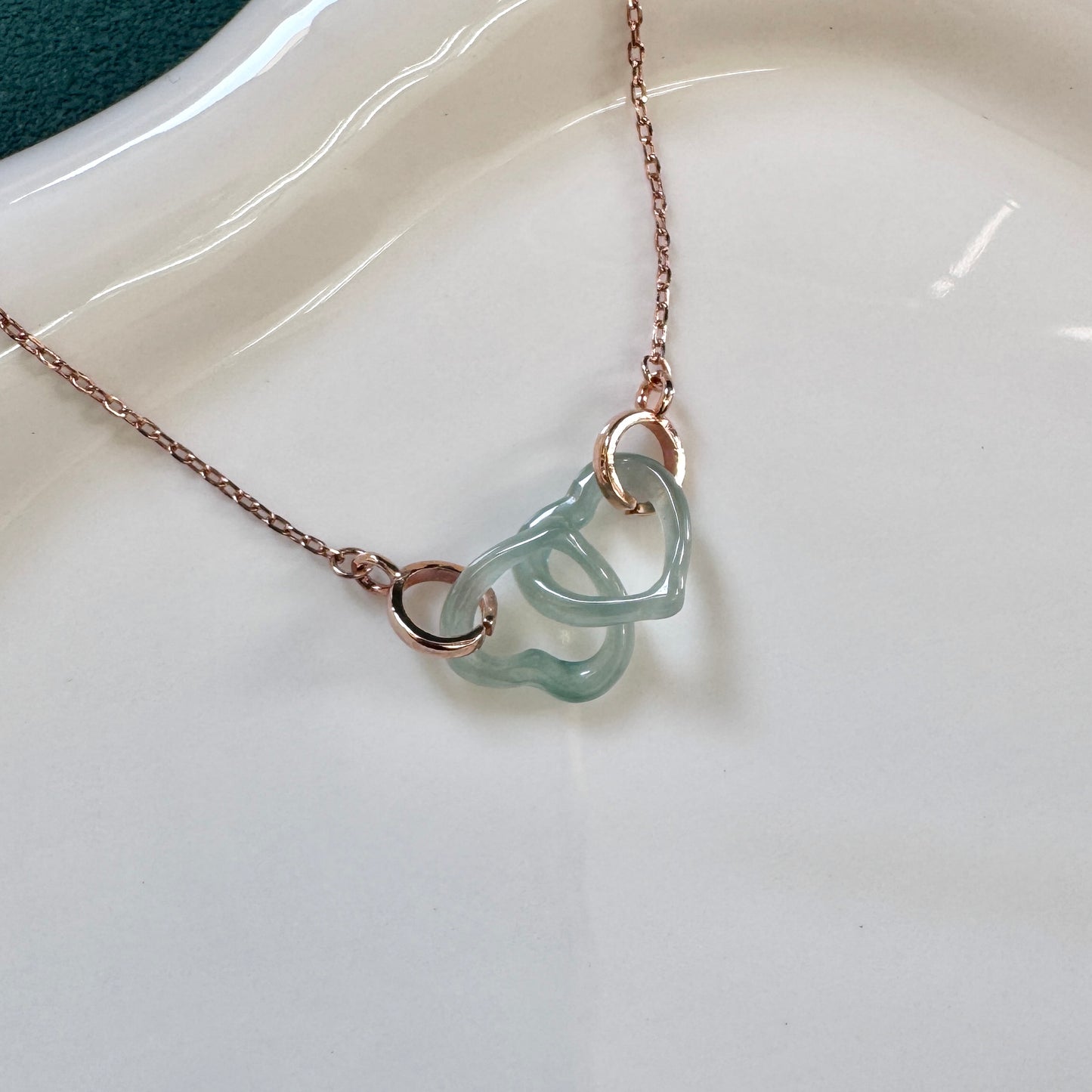 FOR HER | Interlocked Hearts Jadeite Necklace