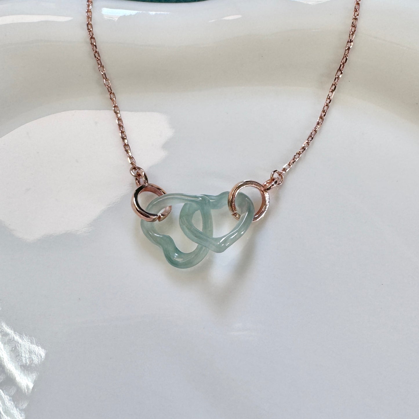 FOR HER | Interlocked Hearts Jadeite Necklace