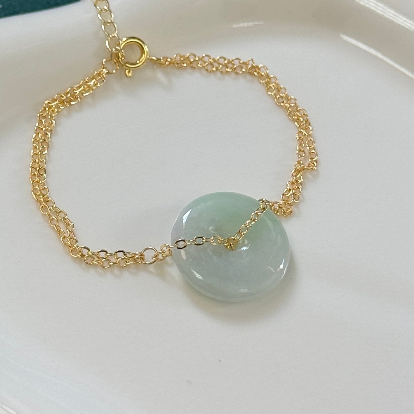 FOR HER | Doughnut Jadeite Bracelet (Light Green)
