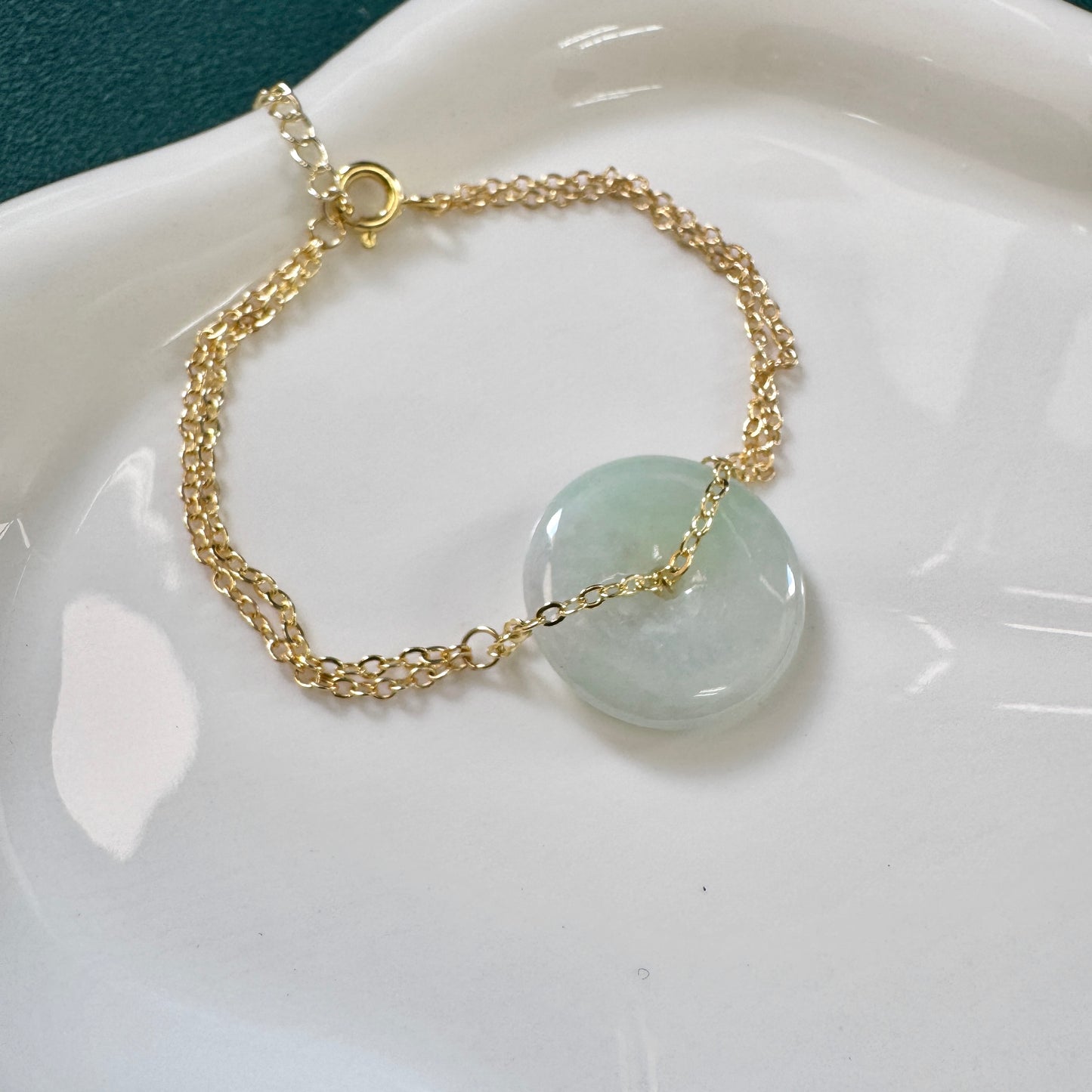 FOR HER | Doughnut Jadeite Bracelet (Light Green)