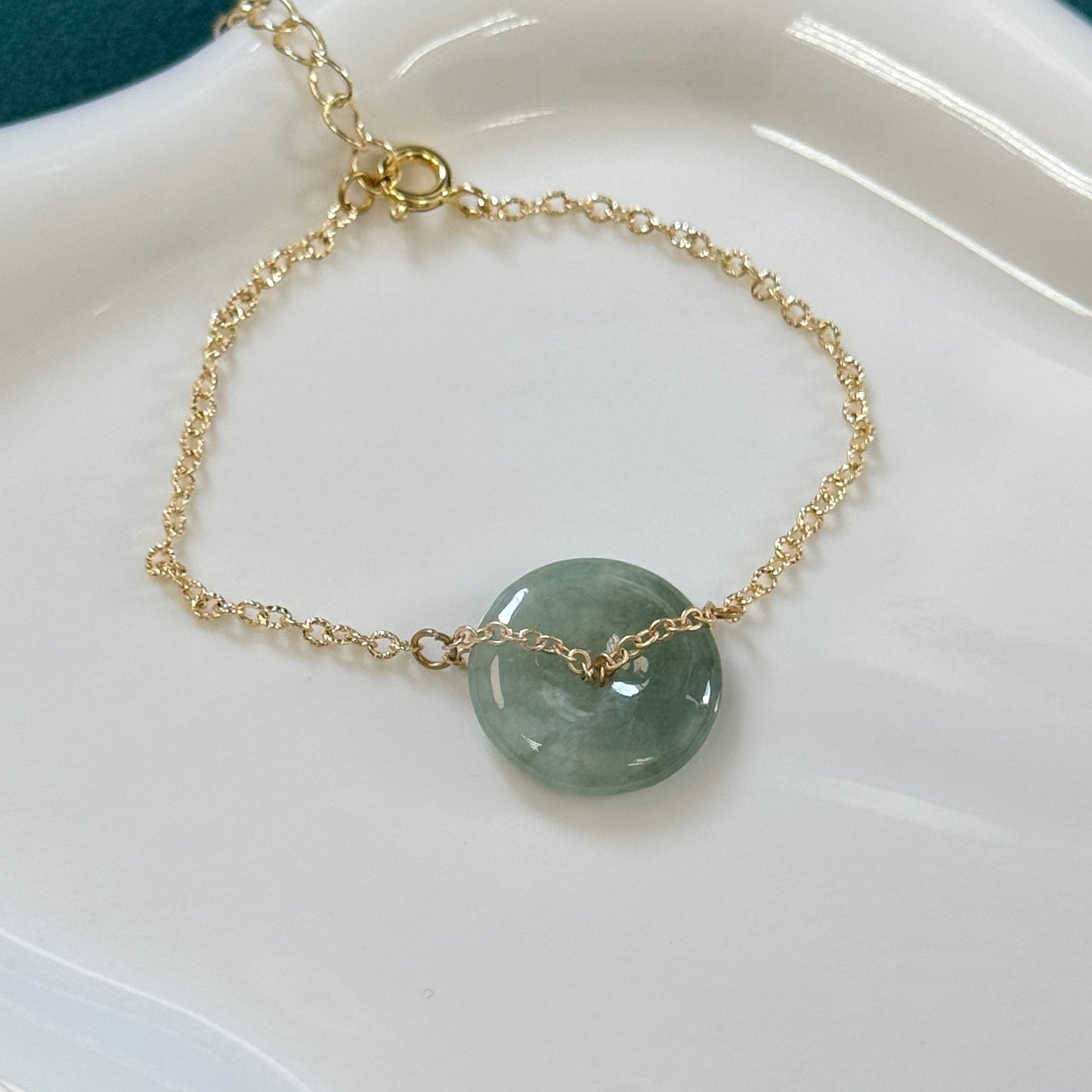 FOR HER | Doughnut Jadeite Bracelet (Dark Green)