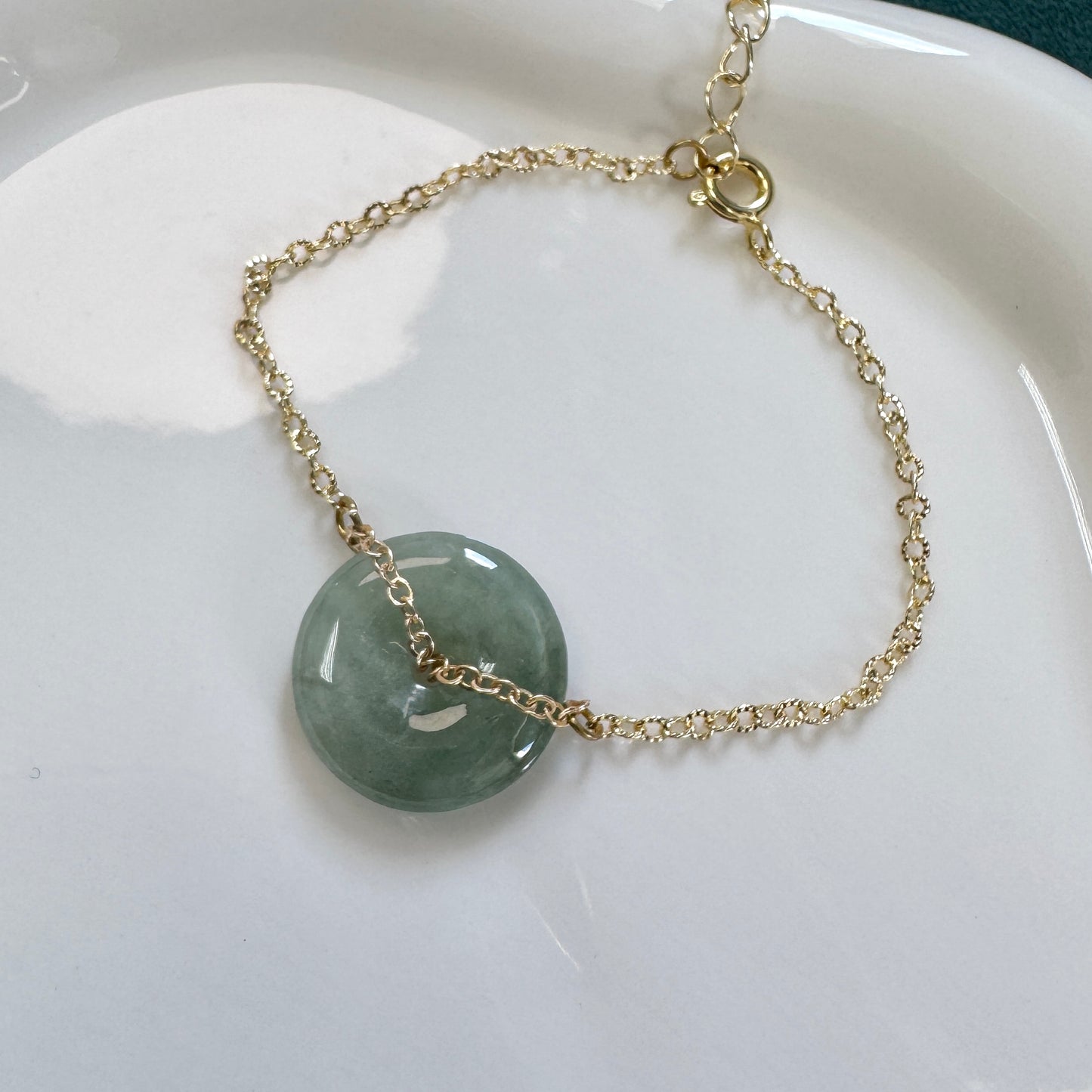 FOR HER | Doughnut Jadeite Bracelet (Dark Green)