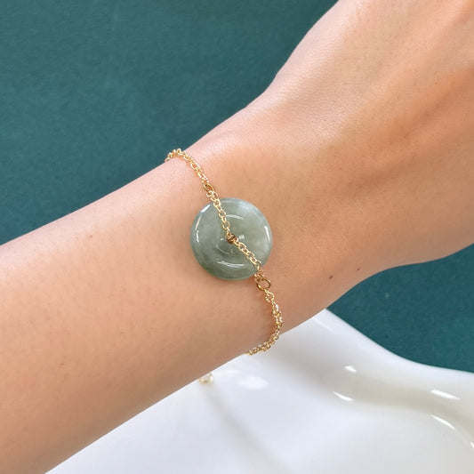 FOR HER | Doughnut Jadeite Bracelet (Dark Green)