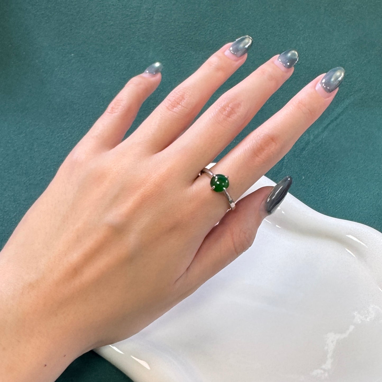 FOR HER | Blue/ Green Jadeite Ring