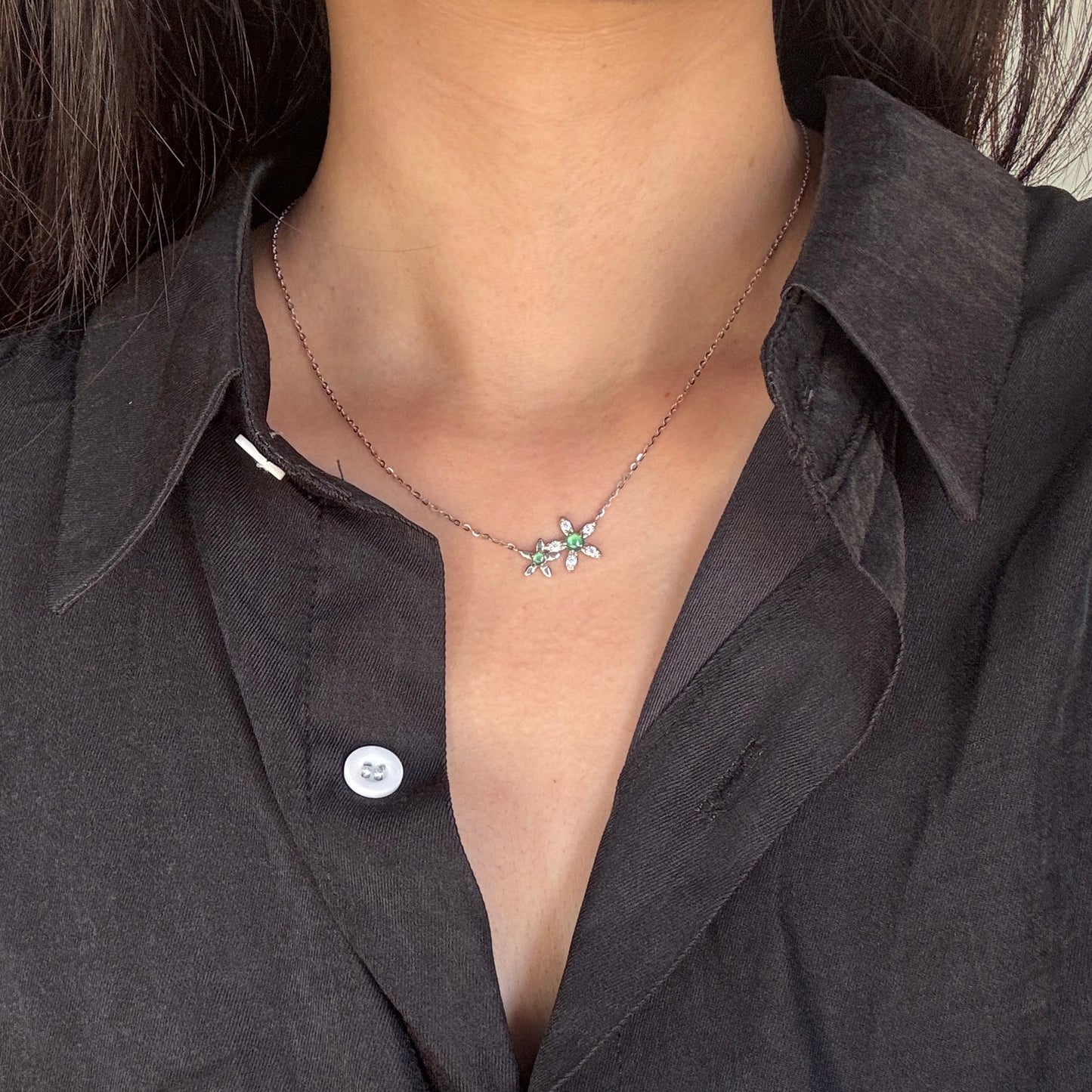 FOR HER | Plumeria Jadeite Necklace
