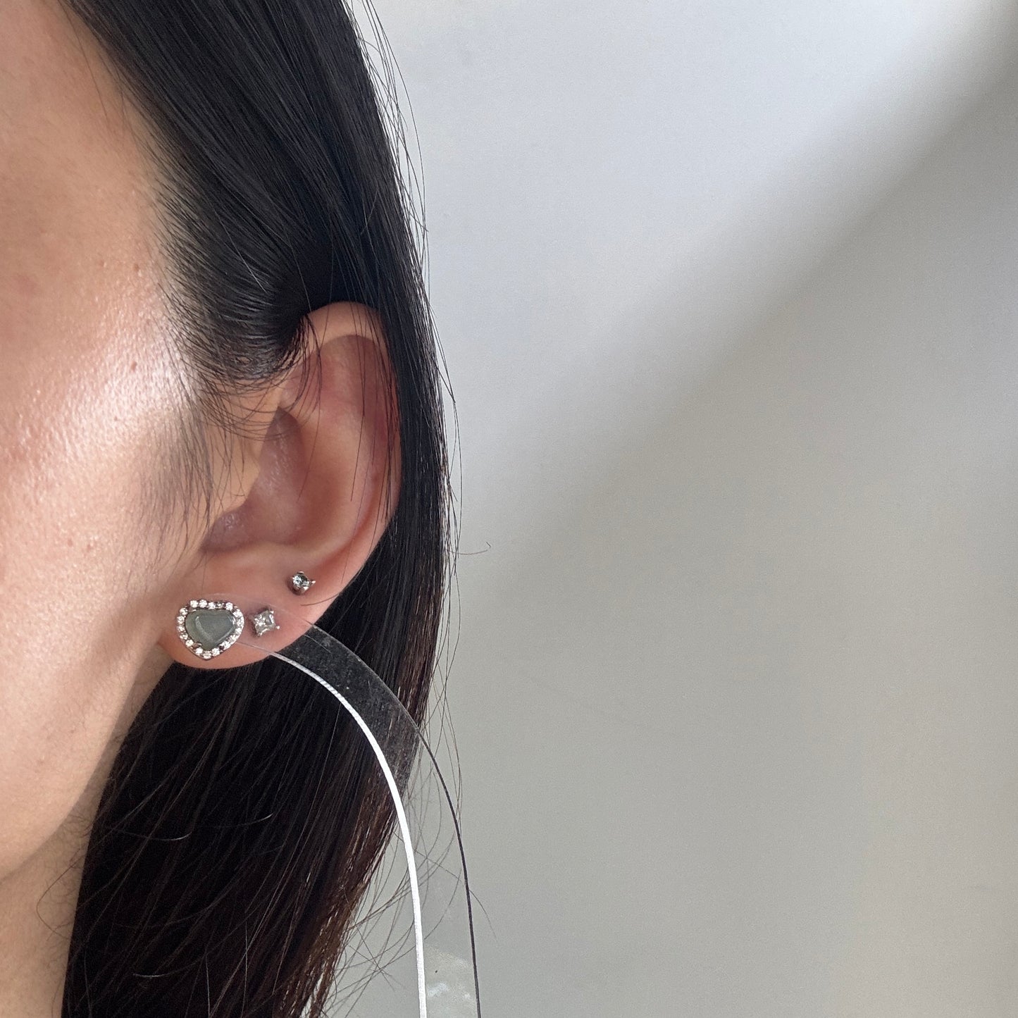 FOR HER | Heart Jadeite Earstuds