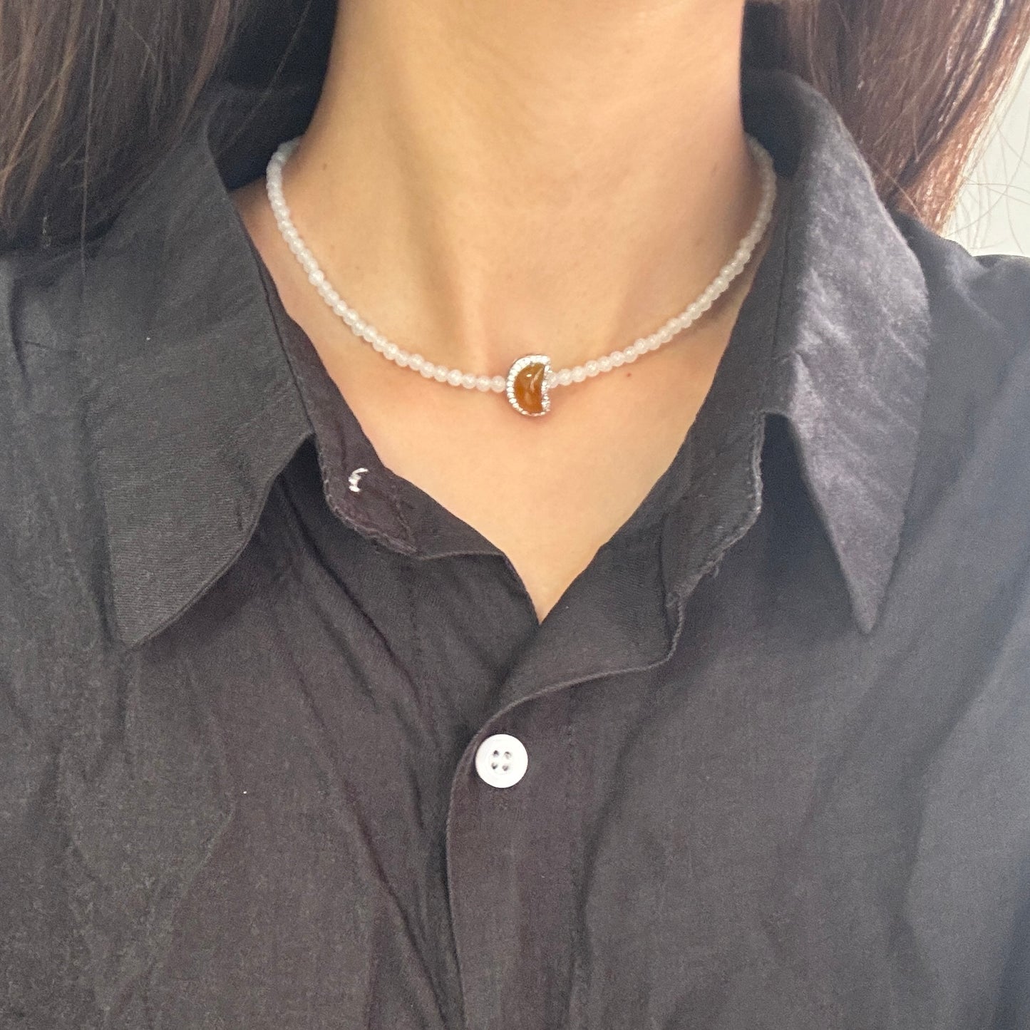 Moonlight Jadeite Choker Necklace