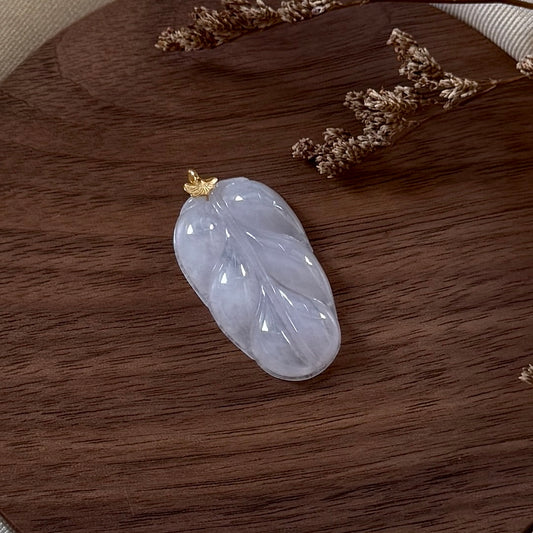 18k Gold Leaf Jadeite Pendant