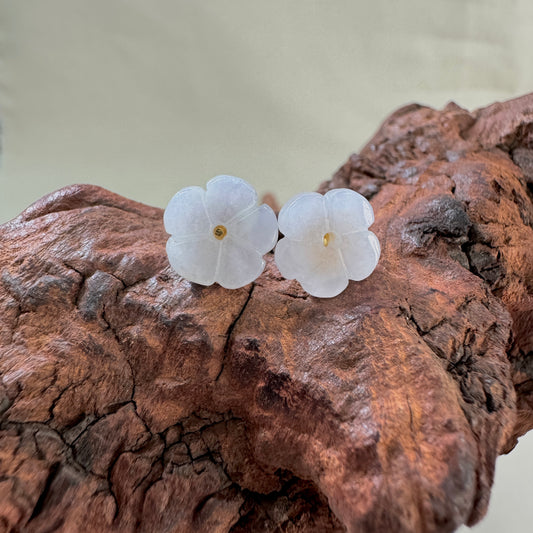 WISTERIA | Floral Jadeite Earstuds