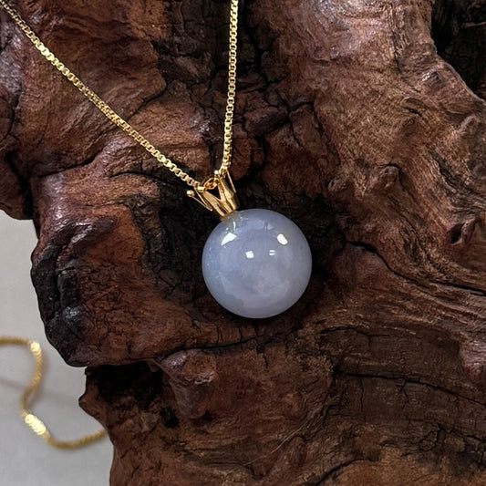 WISTERIA | 18k Gold Lavender Jadeite Sphere Pendant