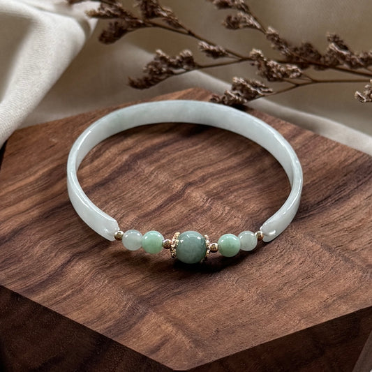 Lüxin Jadeite Half-Bangle Bracelet