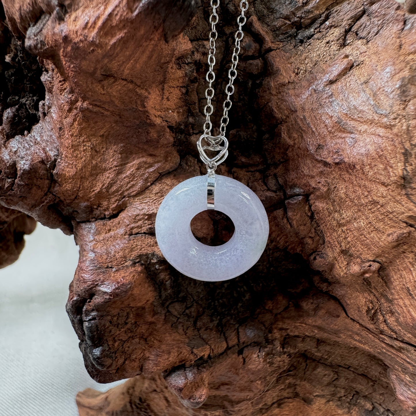 WISTERIA | 18k Gold Lavender Jadeite Doughnut Pendant I
