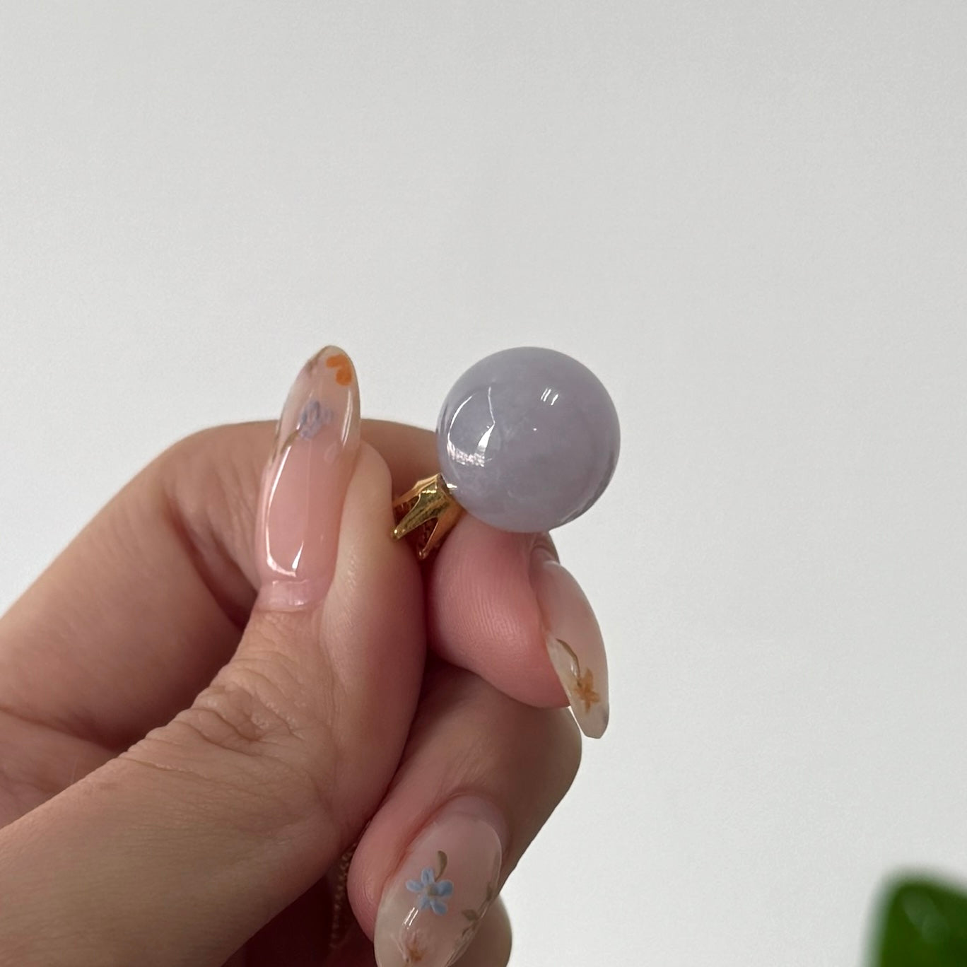 WISTERIA | 18k Gold Lavender Jadeite Sphere Pendant