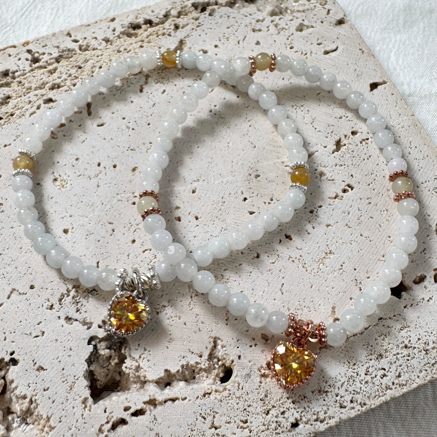 SUMMER | Moissanite x Jadeite Beaded Bracelet