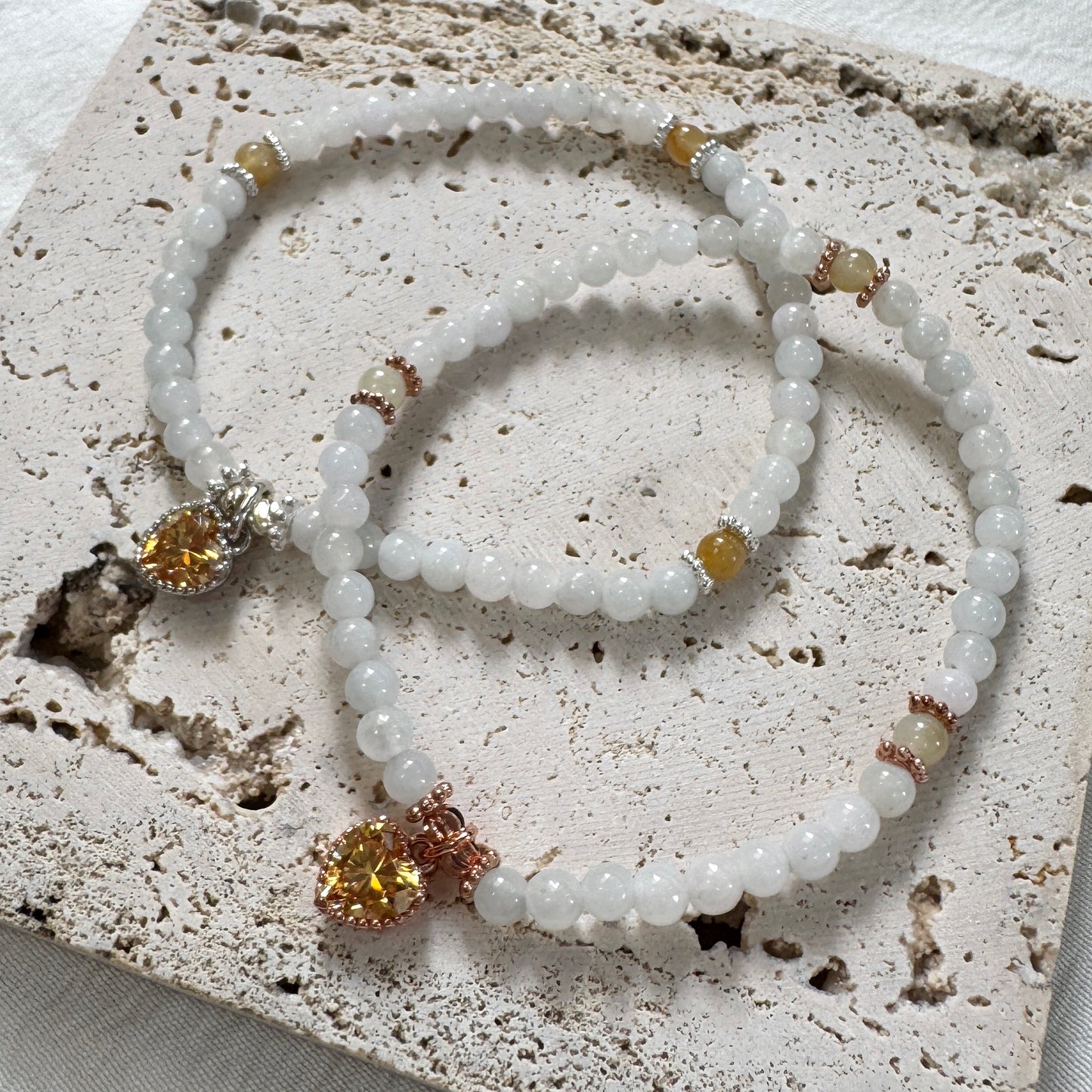 SUMMER | Moissanite x Jadeite Beaded Bracelet
