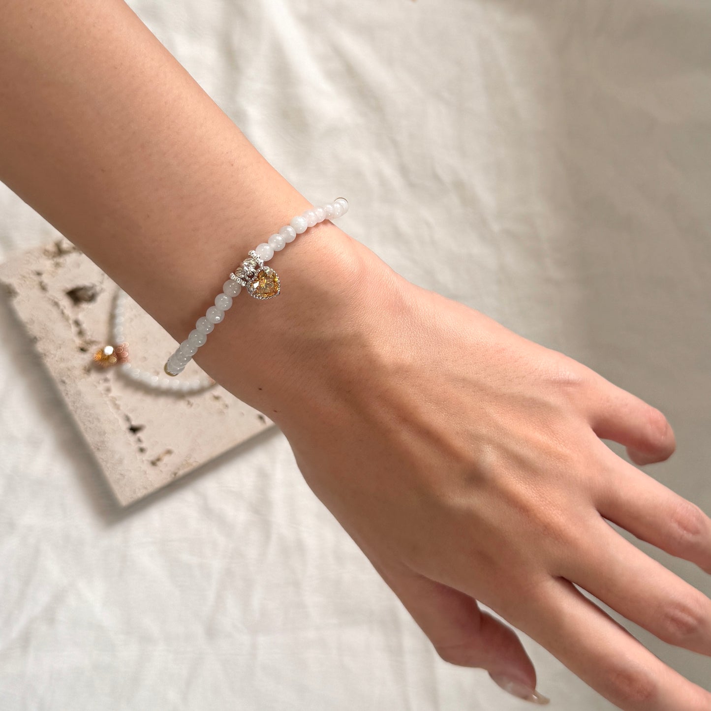SUMMER | Moissanite x Jadeite Beaded Bracelet