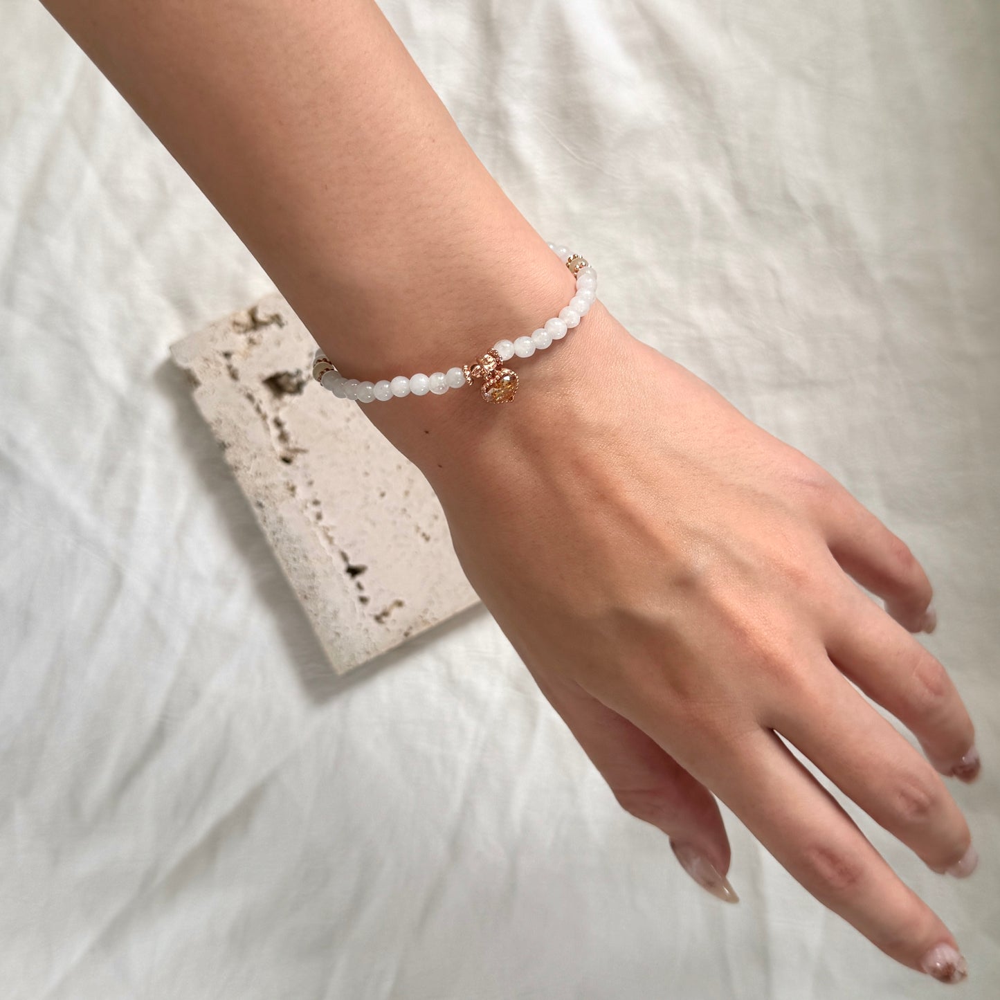 SUMMER | Moissanite x Jadeite Beaded Bracelet
