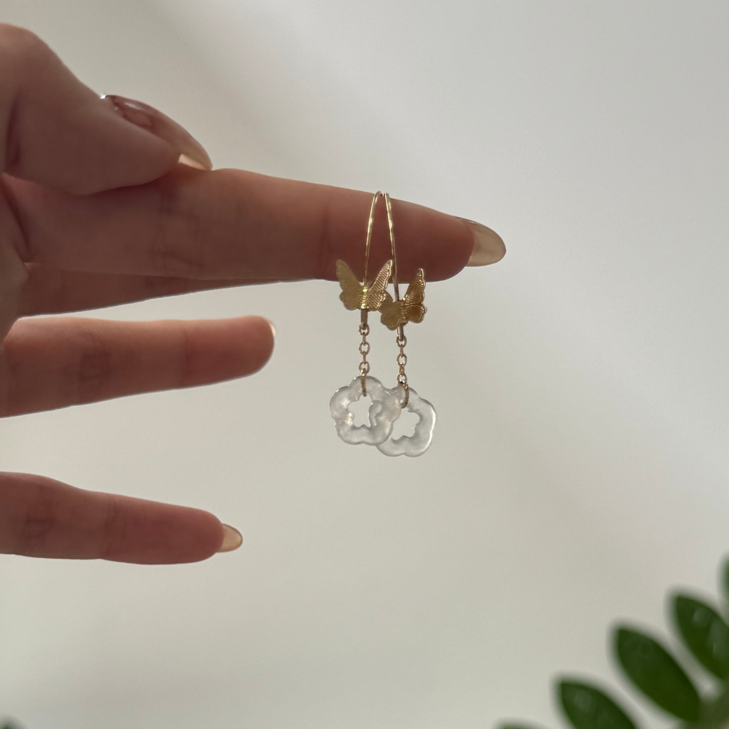 SUMMER | Butterfly Floral Jadeite Earrings