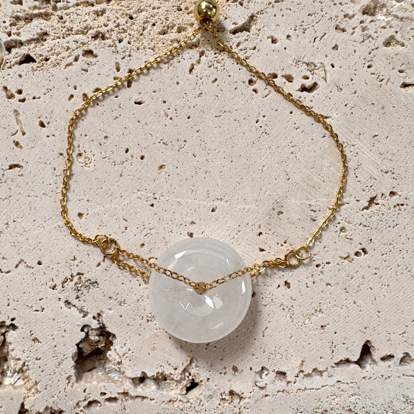 SUMMER | White Doughnut Jadeite Bracelet