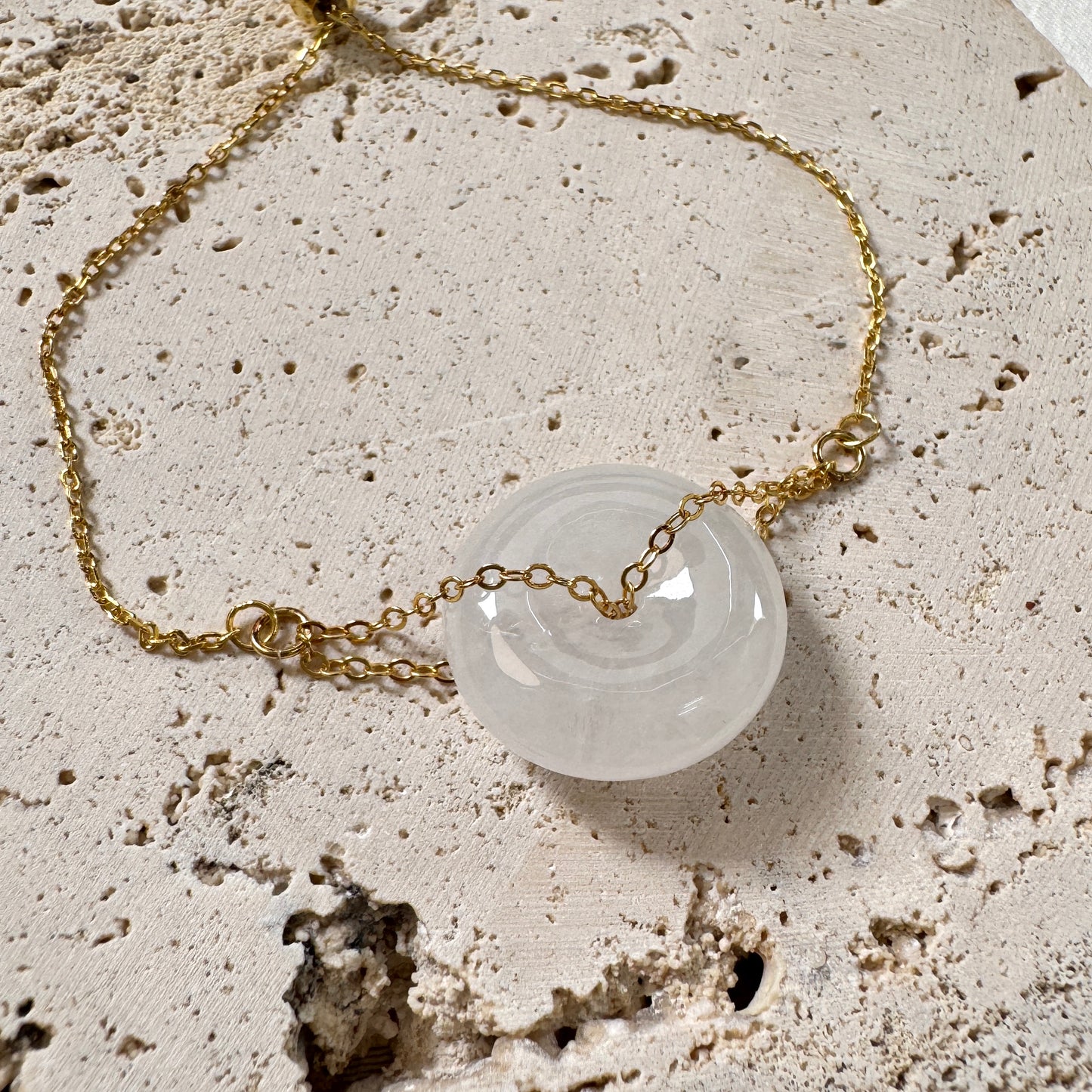 SUMMER | White Doughnut Jadeite Bracelet